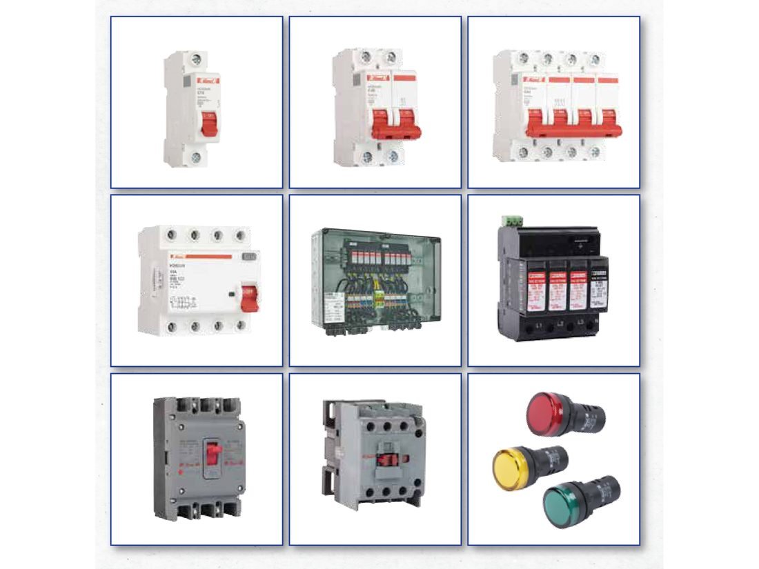Miniature and moulded-case circuit breakers, RCCBs, surge protection devices, contactors and pilot lights